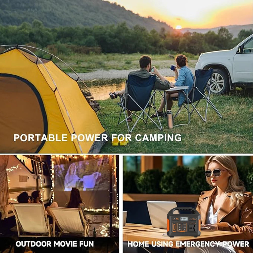 Gaiaray 300W 500W Portable Solar Generator 110V 460.8Wh LiFePO4 Battery  Power Station UPS Backup Power Bank  LED Light for Home Camping Outdoor Emergency Power