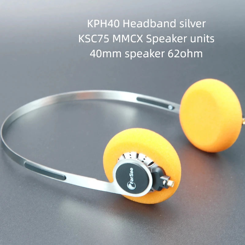 MMCX HiFi Over-Ear Headphones with Deep Bass and Low Latency Audio silver40 75spk China Mainland Tidesmit