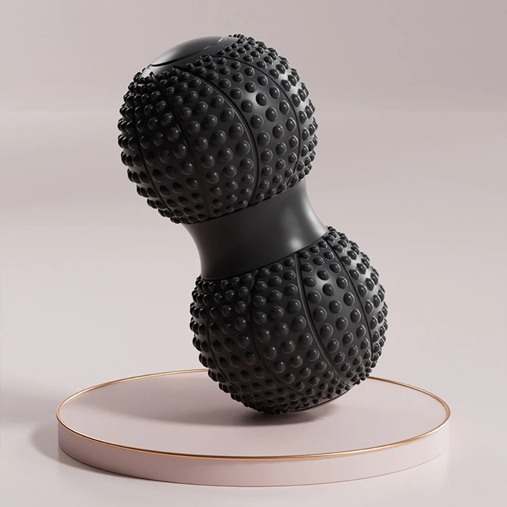 Peanut Massage Ball for Deep Tissue Back Pain Relief - 6.5cm TPE Tool Back Massage Instrument black Tidesmit