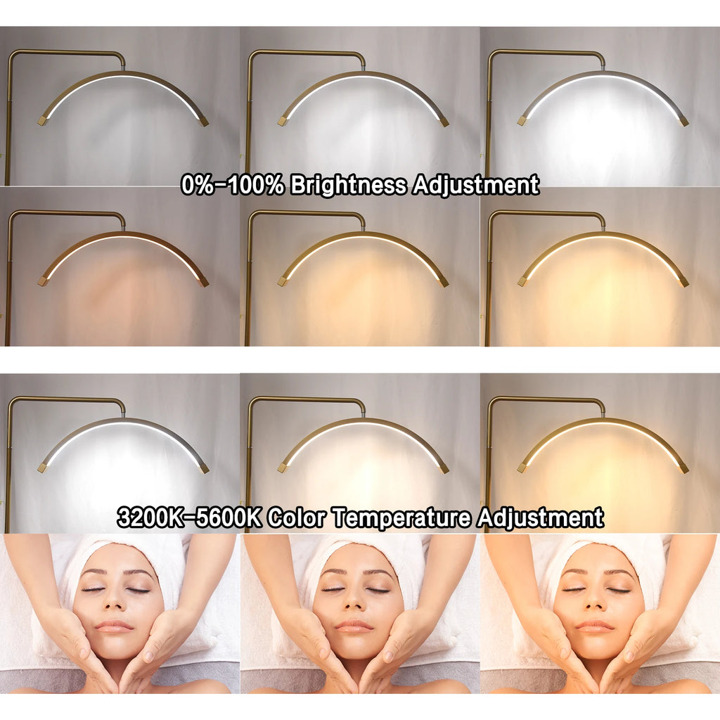Half Moon Lash Light with Adjustable Tripod for Professional Salons Tidesmit