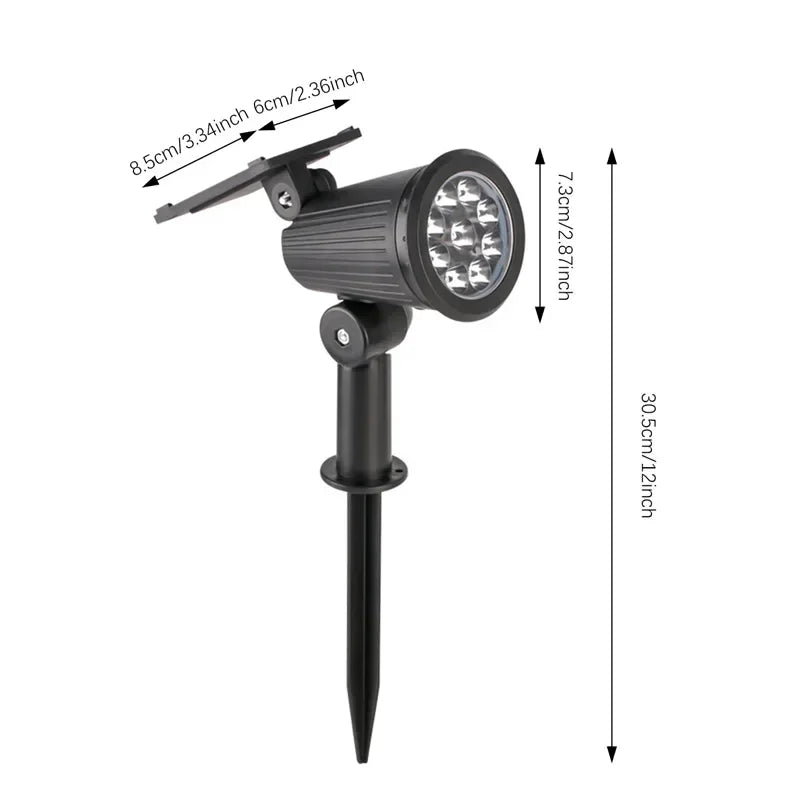 2/9LED Solar Spot Light Outdoor Waterproof Spotlights Solar Garden Lights Landscape Lighting Decoration Pathway Lawn Lamp