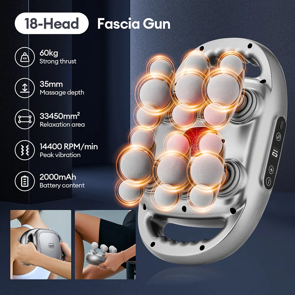 Deep Tissue Massage Gun with 99 Speed Settings and Heat Therapy Back Massage Instrument Tidesmit