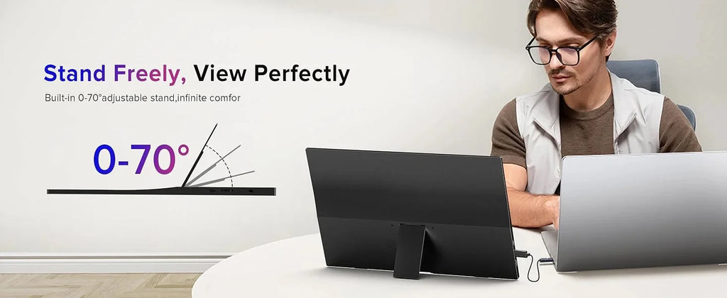 AHXJKA 15.6” Portable Monitor 60HZ IPS USB-C HDMI 250Cd/m² For Laptop XBox PS4 / 5 Switch TV Cell Phone PC Extension Mobile