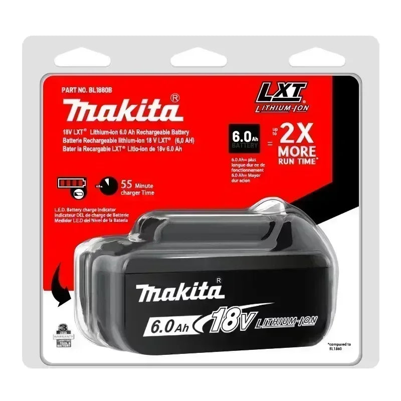 Genuine Makita 18V 6.0Ah battery with charger set for Makita 18V power tool DDF487 DTW700 GBA404 DUC150Z DHR183Z