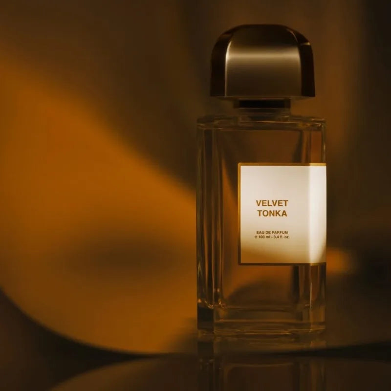 Velvet Tonka 100ml Eau de Parfum, luxury niche unisex fragrance in a sleek glass bottle with a premium metallic cap.