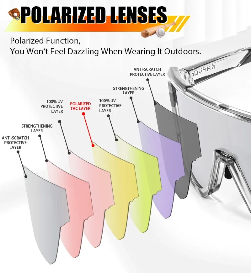 Kapvoe UV400 Polarized Outdoor Bike Cycling Child Sunglasses Teenagers Bicycle Cycling Glasses Sports Boys Girls Goggles Sale