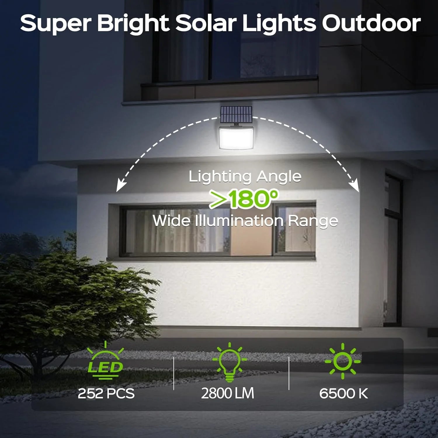 252LEDs Solar Lights Outdoor, IP65 Waterproof Solar Flood Lights with 16.4ft Cable, 3 Lighting Modes & Remote Control Motion Sensor Outdoor Light, LED Wall Lamp for Garden, Garage, Patio, Pathway