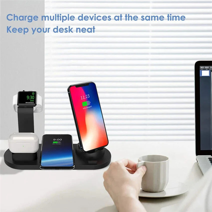 Wireless Charging Station for iPhone & AirPods | Qi Certified Fast Pad Tidesmit