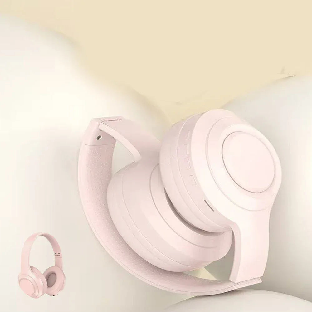Tidesmit Wireless Bluetooth Headphones Foldable Over-Ear Mic Pink Tidesmit