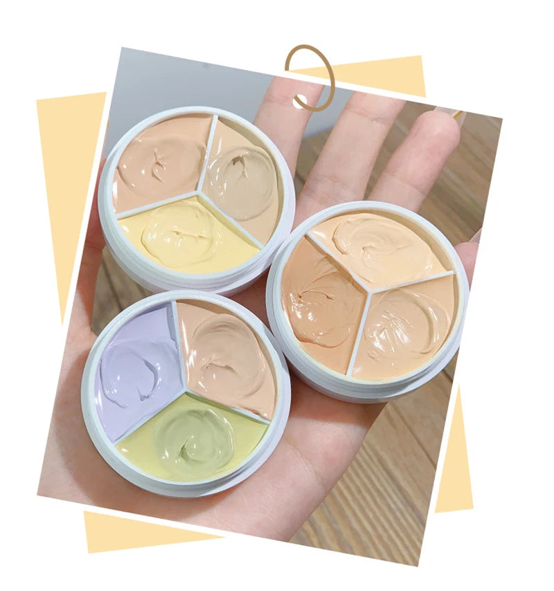 Tidesmit 3 color concealer palette texture swatch for high coverage dark circle correction and nose contouring