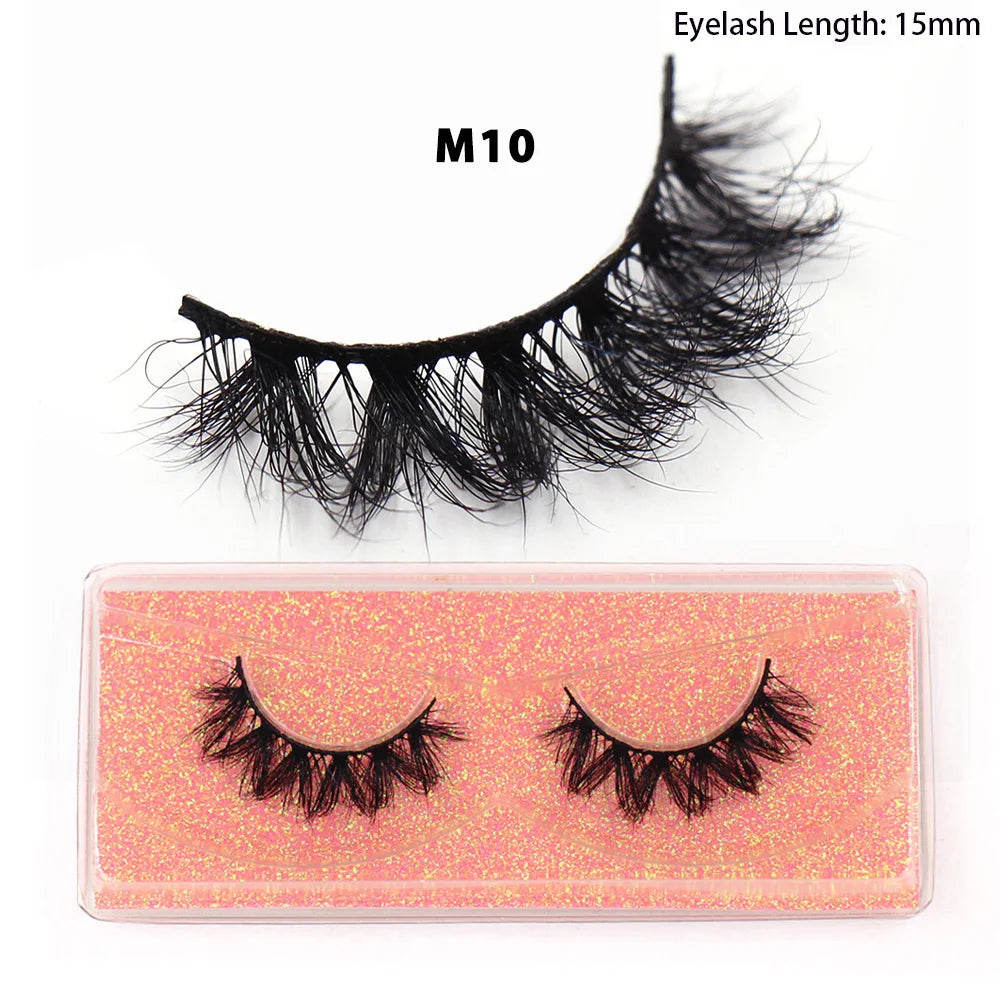 Tidesmit LEHUAMAO 12mm-15mm natural 3D mink lashes fluffy wispy cruelty free false eyelash extension detail view