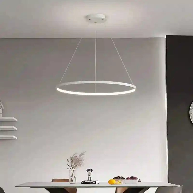 Modern LED Ring Light – Minimalist Dimmable Chandelier for Studio Tidesmit