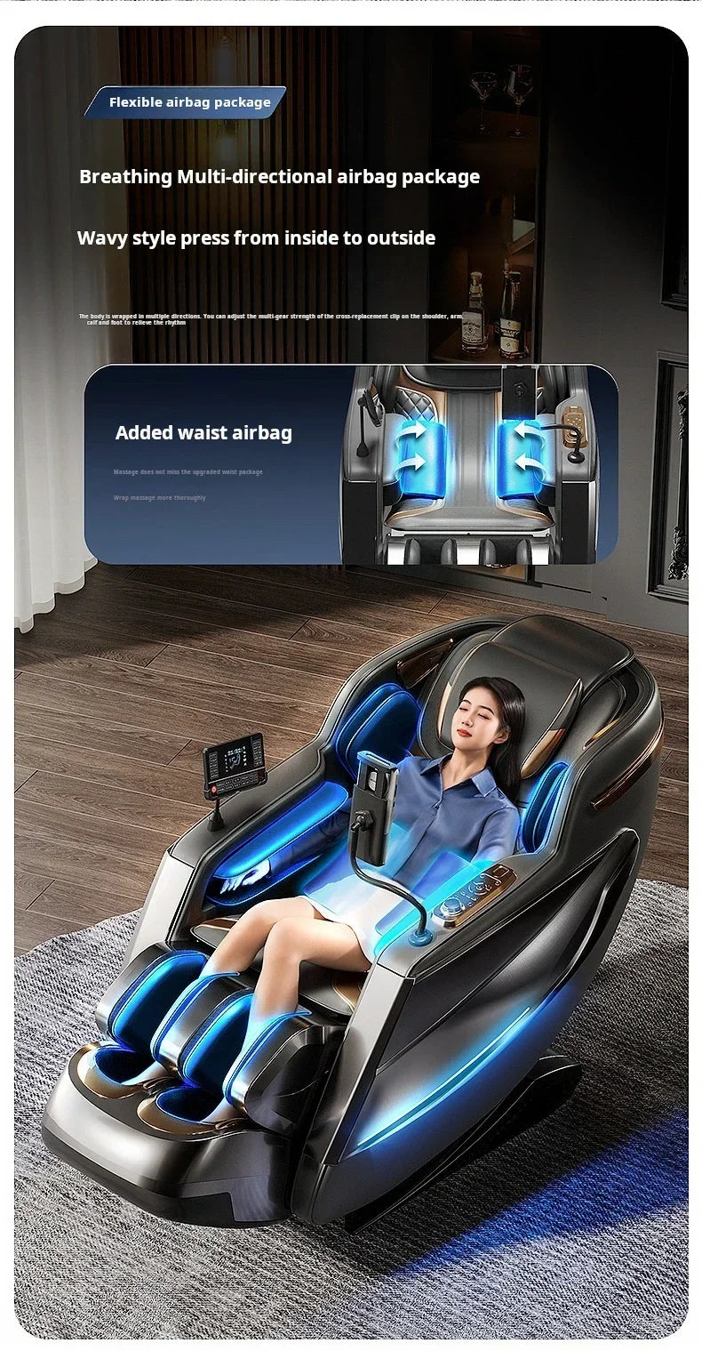 6D Zero Gravity Full Body Shiatsu Massage Chair - Blue Edition Massage Chairs Tidesmit