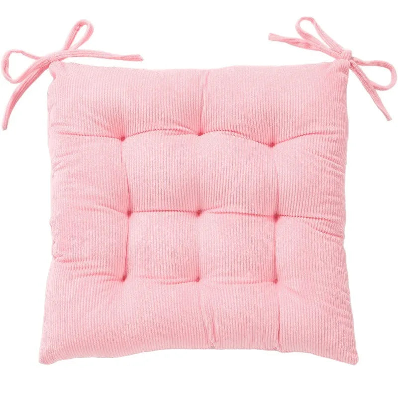 Corduroy Strap Cushion Solid Color Office Chair Cushion Soft and Comfortable Butt Cushion Living Room Sofa Floor Cushion