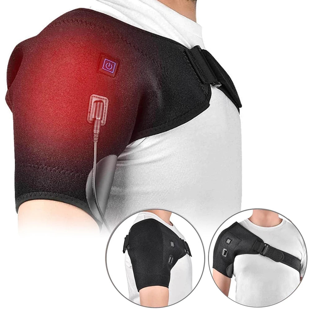 Shoulder Heating Pad for Rotator Cuff Pain Relief - Natural Black Fascia Gun Tidesmit