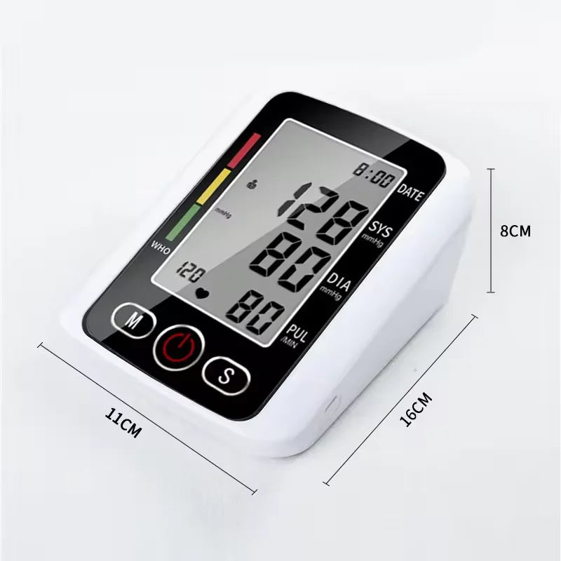 Automatic Tonometer Upper Arm Blood Pressure Monitor LCD Screen Sphygmomanometer Digital BP Monitor Medical Tensiometer Measure