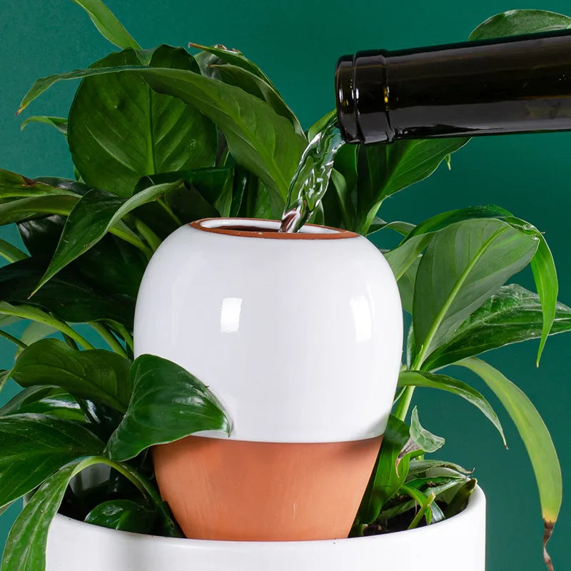 4Pcs 320ml Ceramic Plant Self Watering Spikes Potted Automatic Irrigation System Watering Ball Slow Release Planter Insert