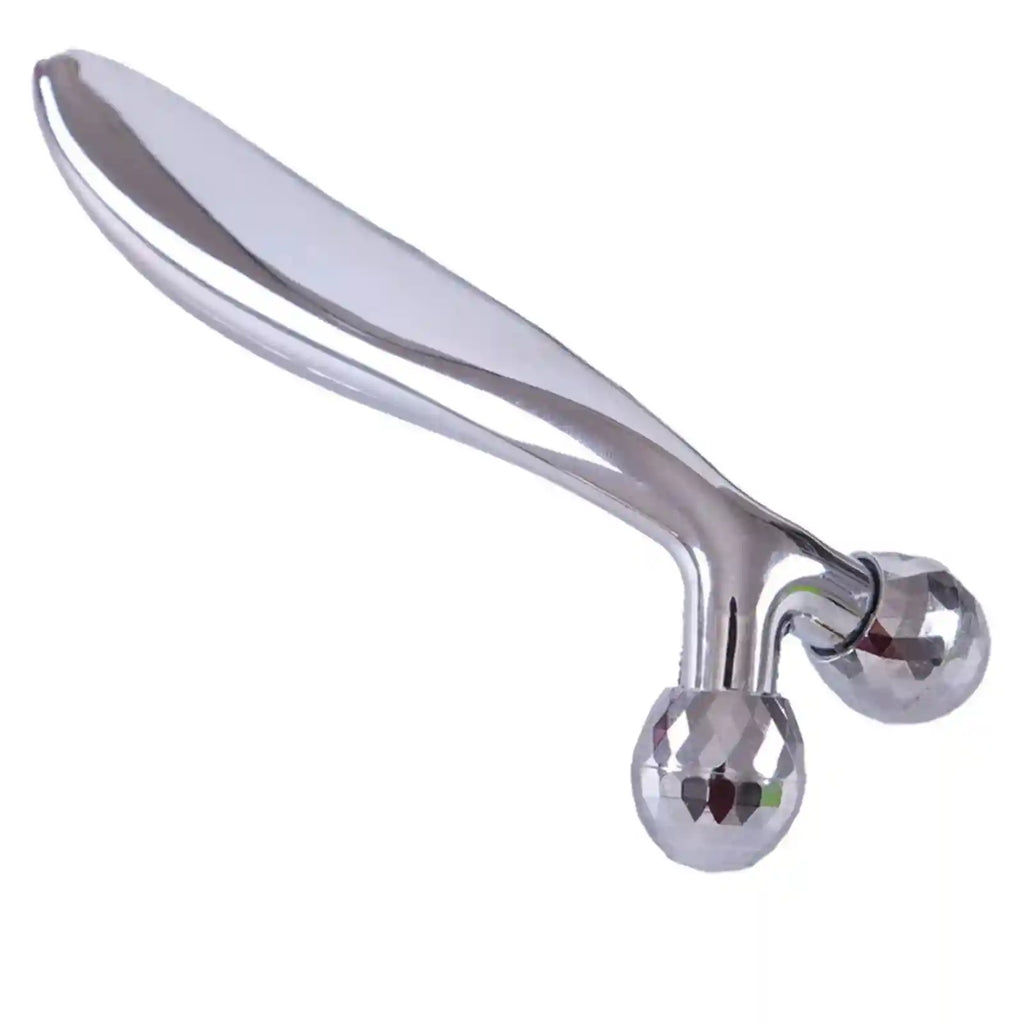 3D Roller Face Massager: Silver Slimming Tool for Facial Toning Eye Massage Instrument Silver Tidesmit
