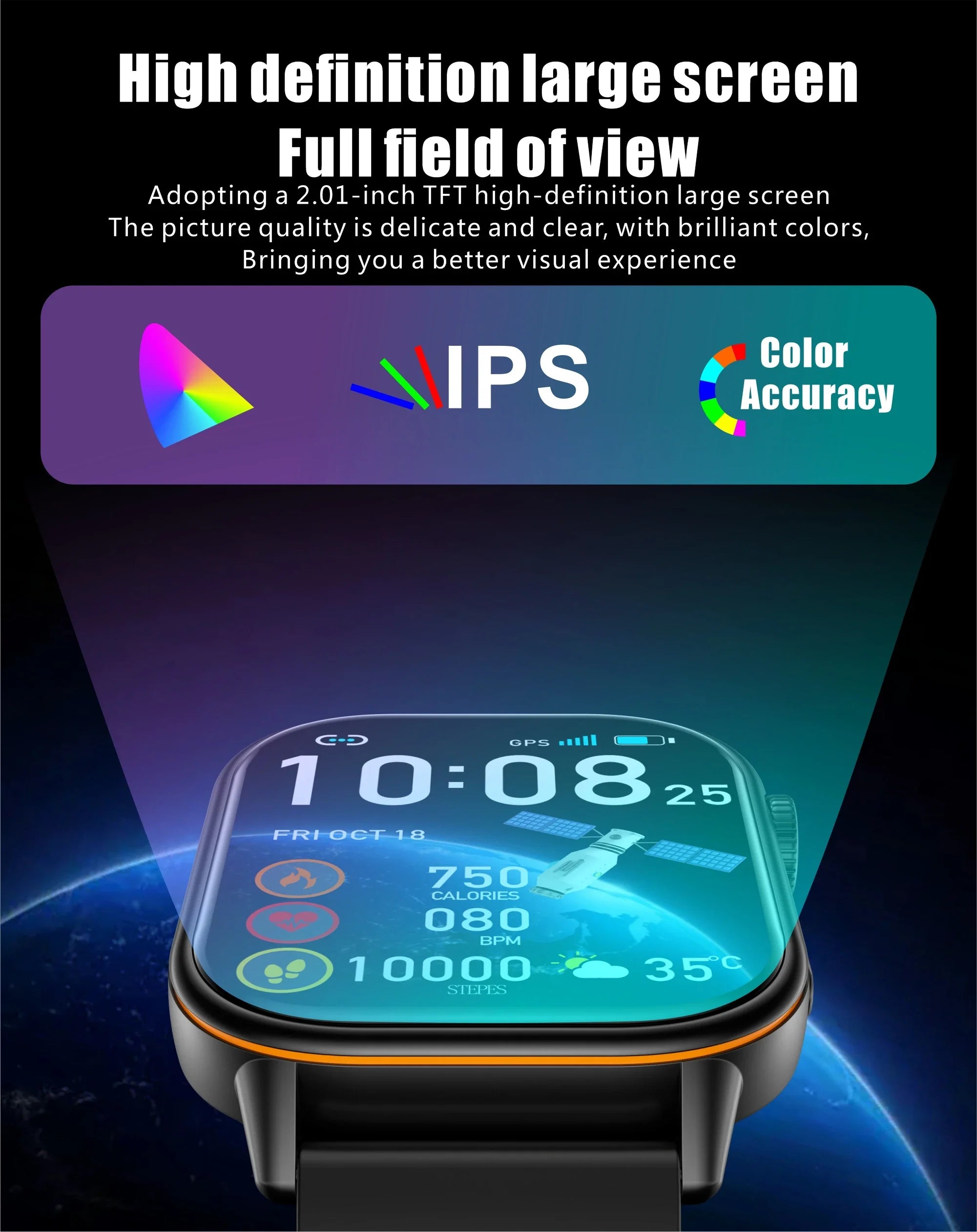 New Smartwatch Sports GPS tracker AMOLED Men Compass Military Outdoor Sports Bluetooth Call Watch 2.01 inch HD screen for Andrio