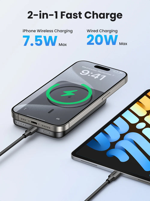 Magnetic Power Bank 10000mAh for MagSafe iPhone - Fast Wireless Charging Tidesmit