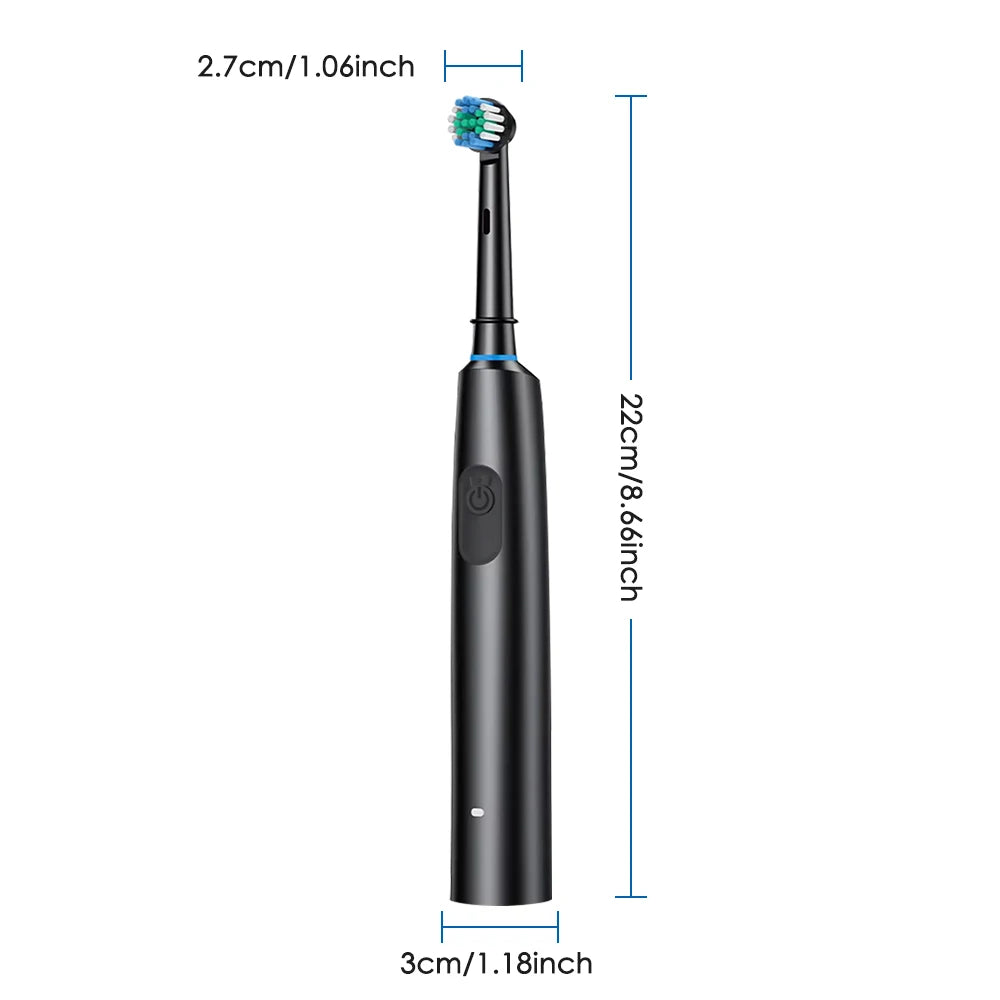 Electric Toothbrush Deep Clean Whitening Teeth for Adult Toothbrush Rotation Ultrasonic Toothbrush with 4 Replacement Heads