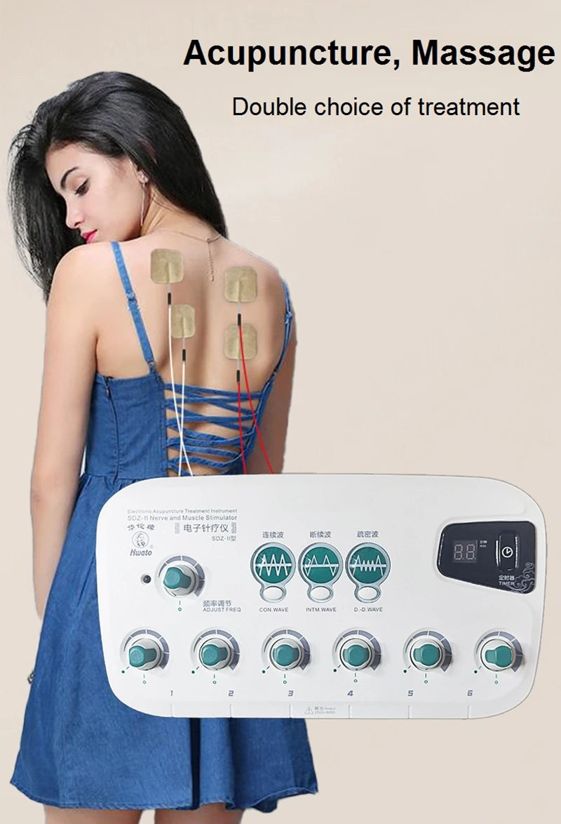 Electro Acupuncture Stimulator – 6 Channel Portable Wellness Tool Relaxation Treatment Tidesmit