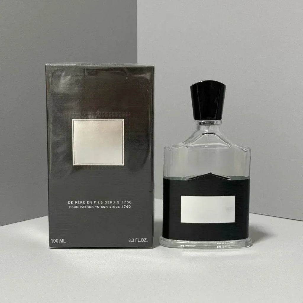 100ml Aventus cologne: Luxury fruity floral perfume for men & women in a classic glass bottle with black box.