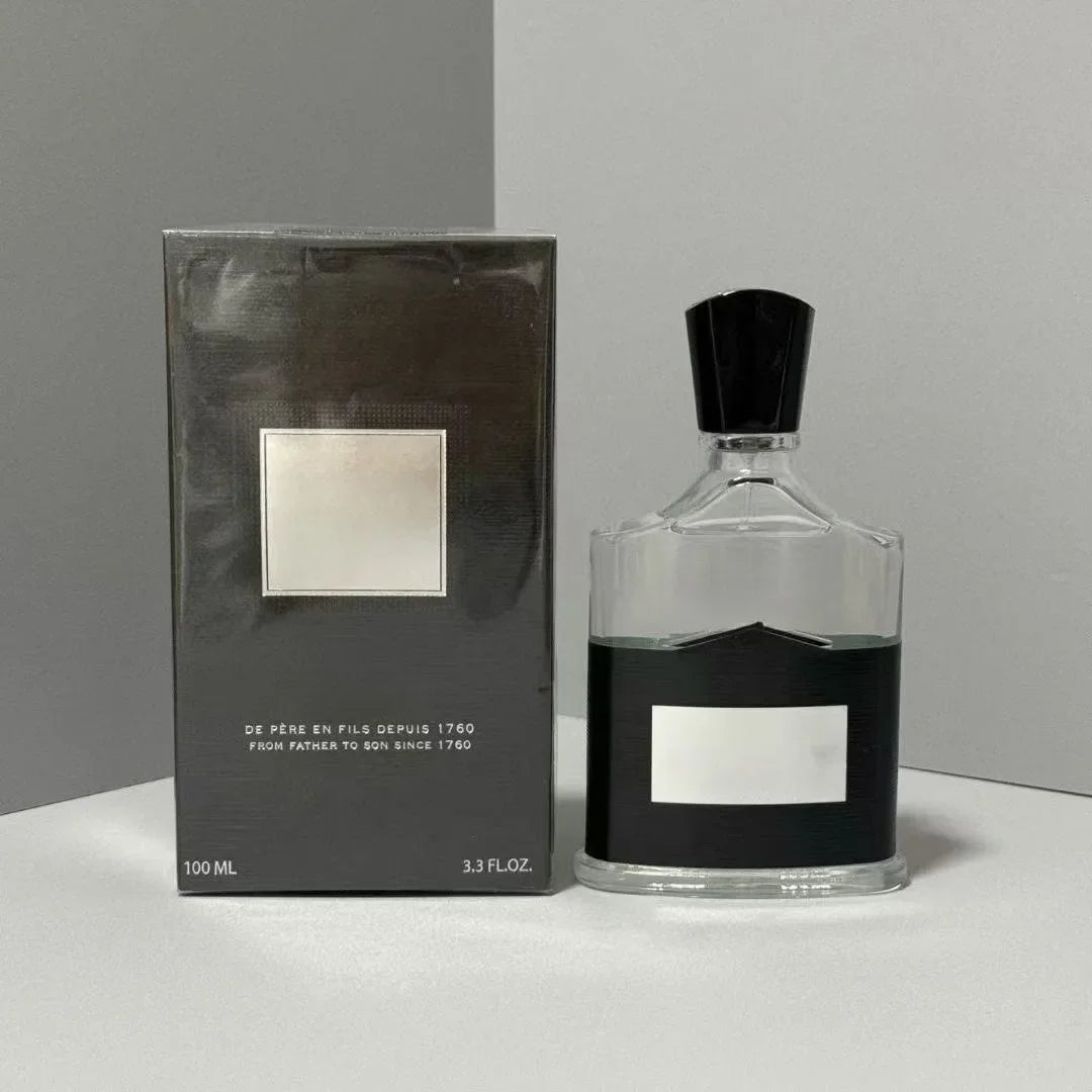 100ml Aventus cologne: Luxury fruity floral perfume for men & women in a classic glass bottle with black box.