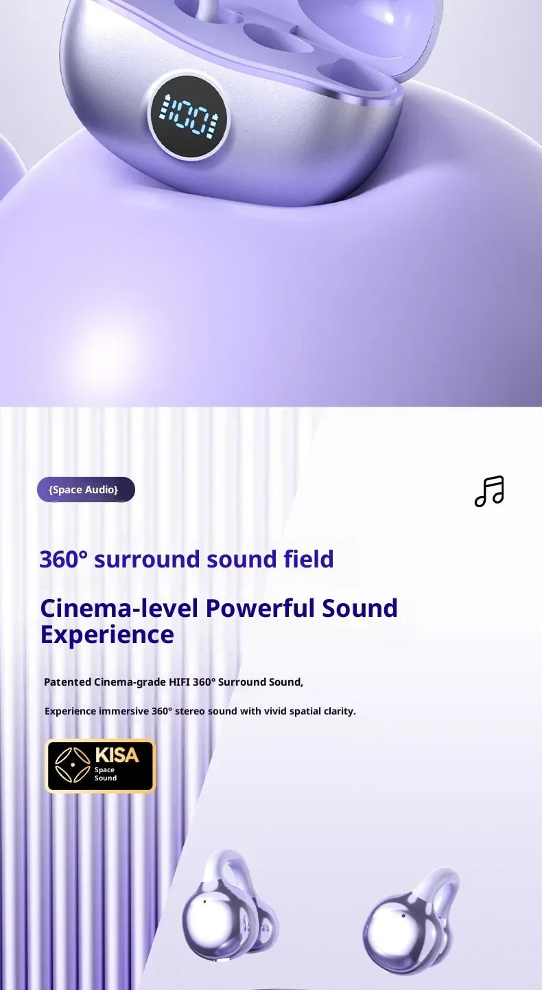 Original SONY Ear clip OWS Wireless Bluetooth Ear Clip Headphones sports Gaming Headset HIFI Surround Sound Earbuds With Mic Tidesmit