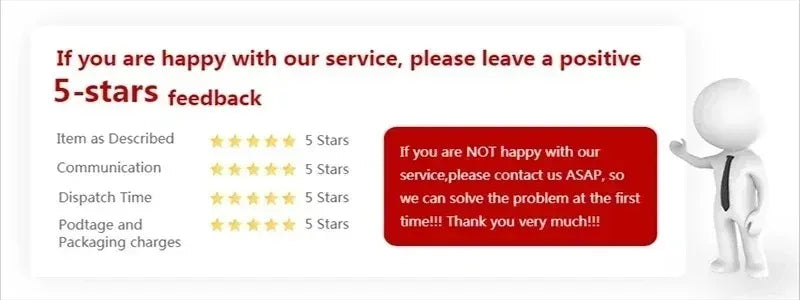 Please note that the provided image is a customer feedback request graphic, not a product image of a mouse pad.