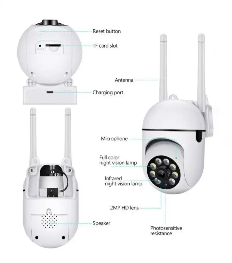 V380 pro WiFi IP Camera 4X Zoom Indoor Surveillance Camera Color Night Vision Human Detection Security CCTV Camera Baby monitor
