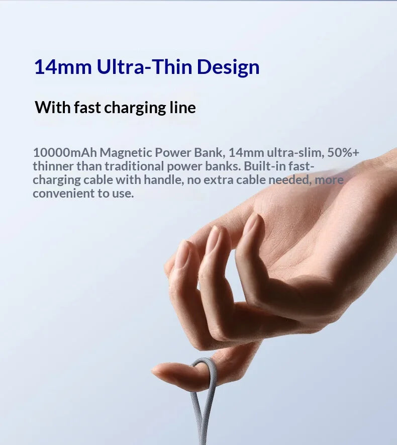 Tidesmit 10000mAh Magnetic Power Bank - 45W Fast Wireless Charger Orange Tidesmit
