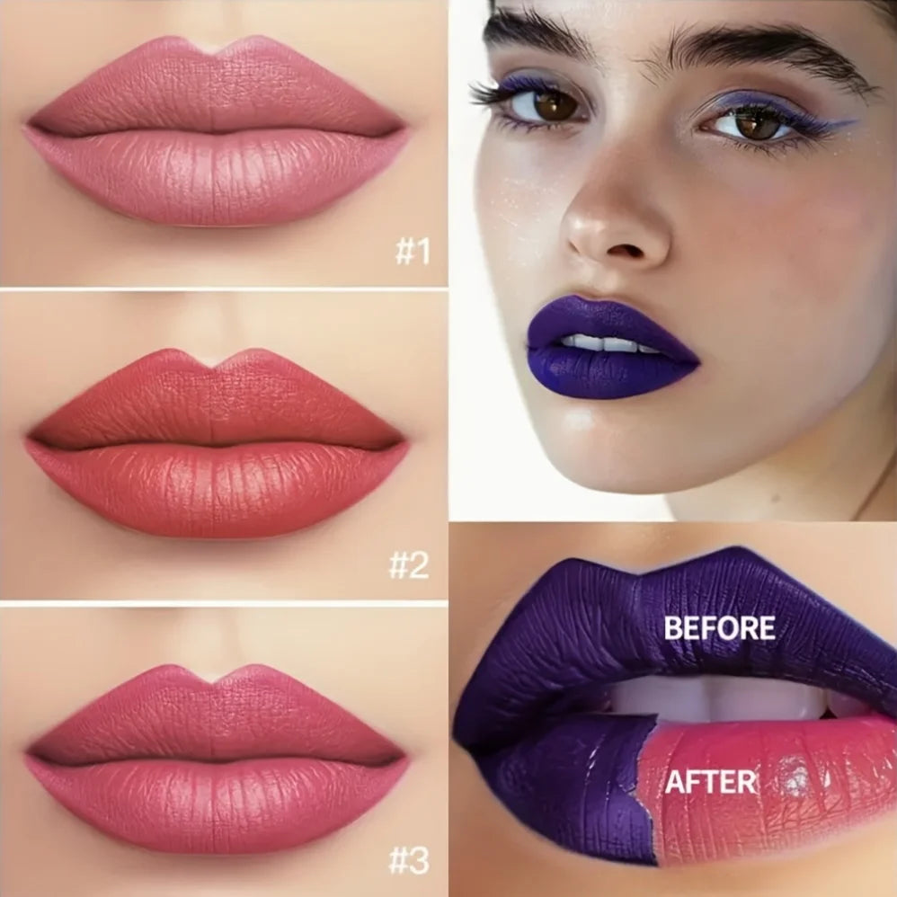 Long-lasting peel-off matte lip ink tint showing various shades, smudge-proof liquid lipstick finish and application.