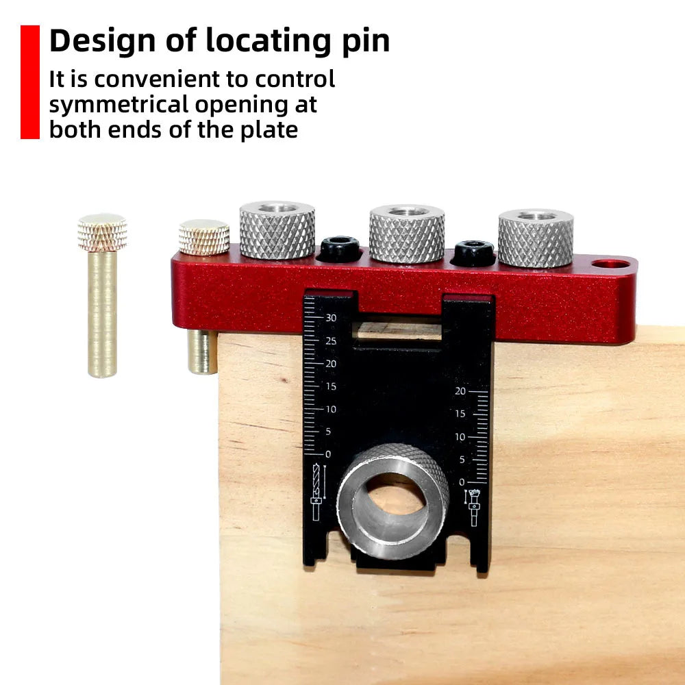 3 In 1 Universal Dowel & Pocket Hole Jig Adjustable Wood Hole Drilling Guide Locator Woodworking Cam Doweling Kit Tool