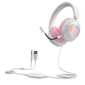 Wired Gaming Headset with Noise Cancelling Mic - Over-Ear Design WHITE Tidesmit
