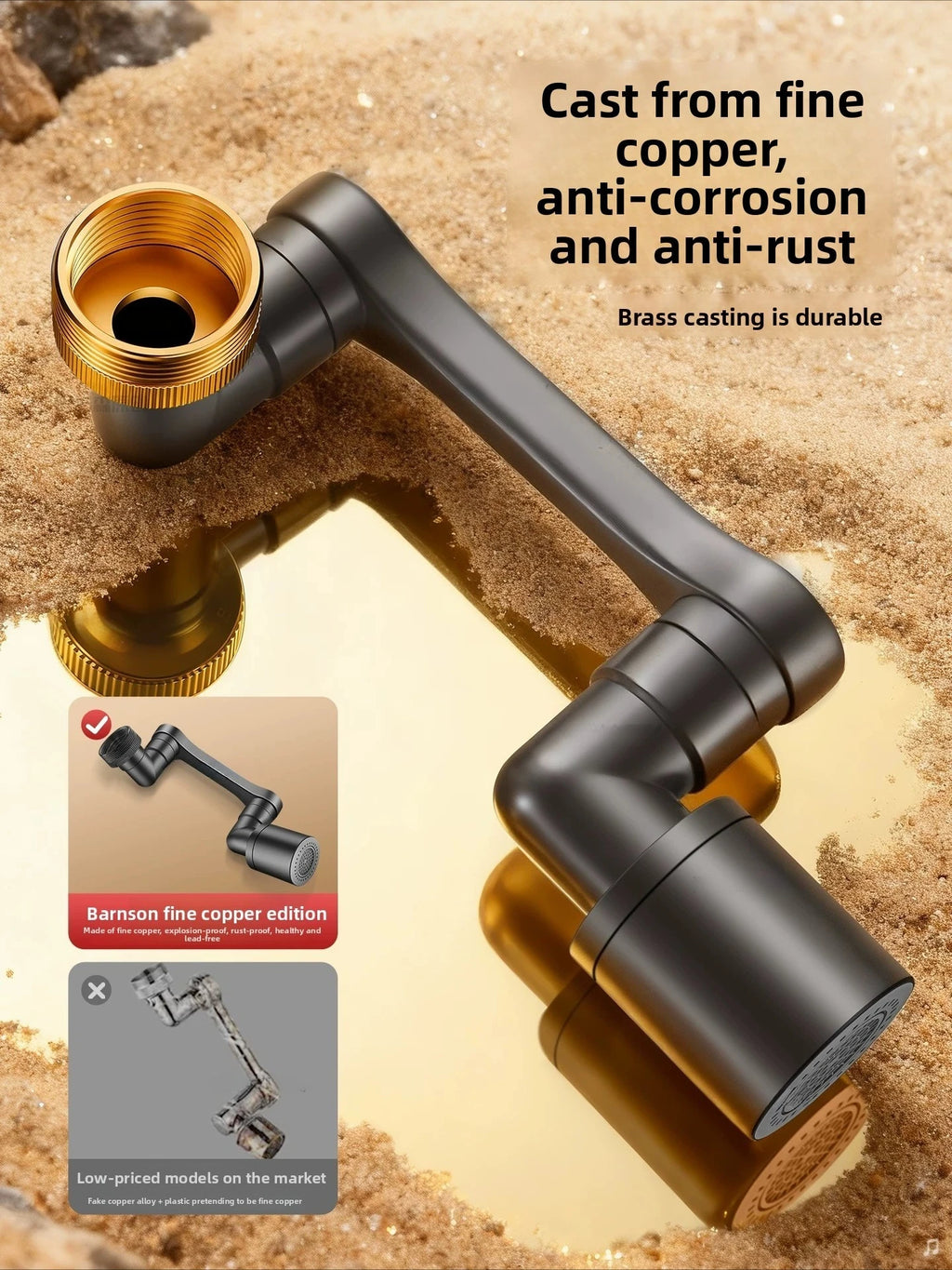 Robotic Arm Universal Faucet Extender Rotatable Nozzle Washbasin Multi-functional Universal Connector Splash-proof Artifact