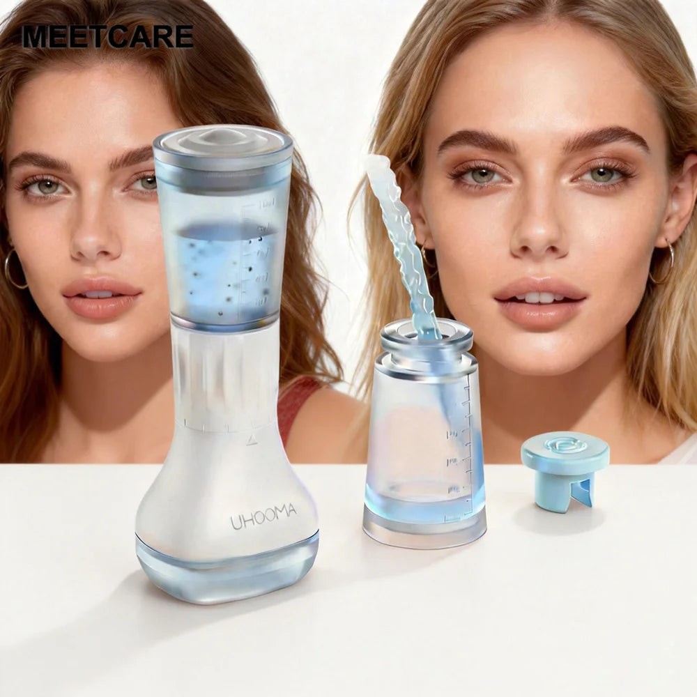 S2 140-pin derma stamp with serum container for hair growth and skincare, featuring blue and white handheld design.