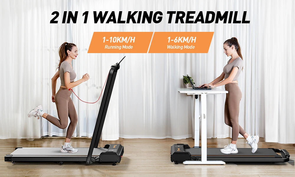 Formill FT51/FT50/FT52 Treadmill 2 In 1 Walking Running Treadmill 0.75-2.5HP Foldable Under Desk Treadmill38*95cm Running Area With Armrest LED Display Oil Drip Hole Indoor Home Gym Exercise Machine
