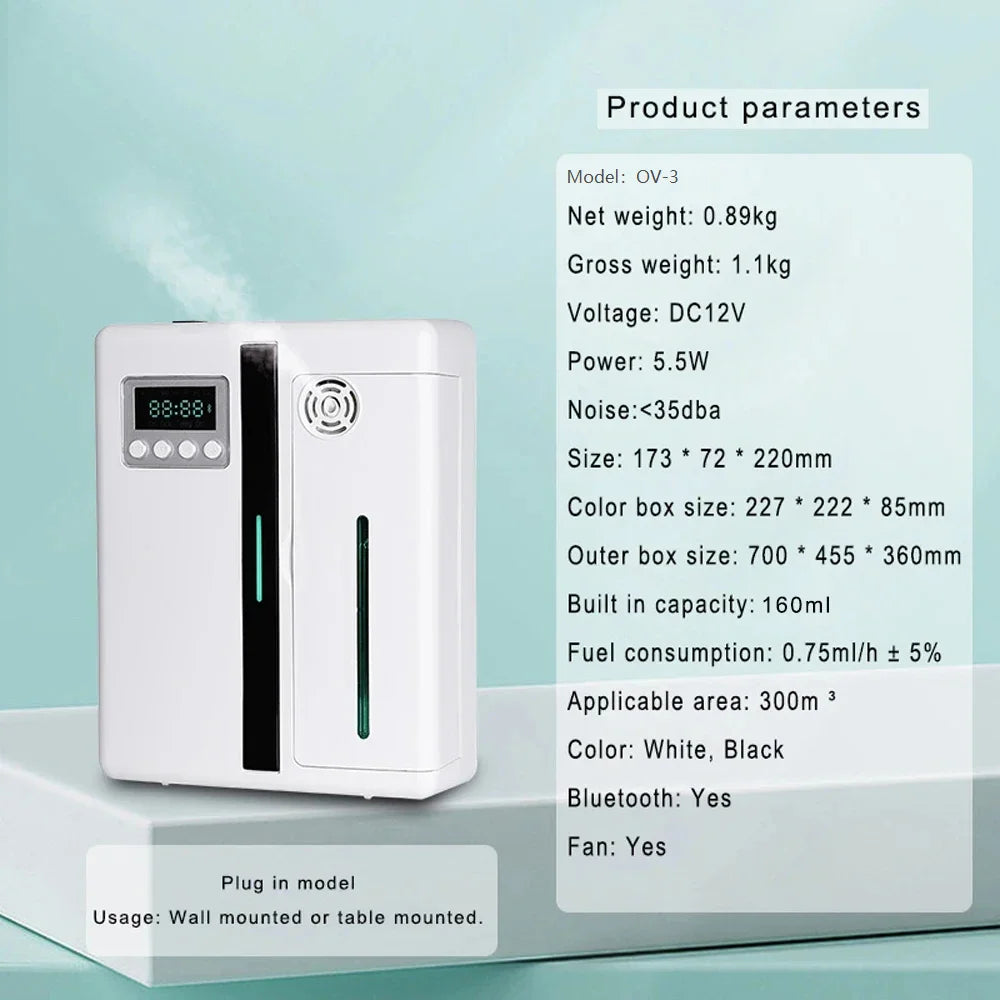 Wall Mounted Scent Air Machine For Home Waterless Essential Oil Diffuser Bluetooth Hotel Collection Diffuser For Room Spa Office