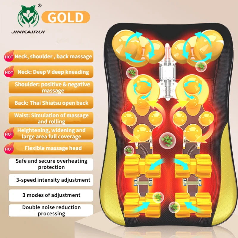 Shiatsu Back Massager with Heat for Deep Tissue Muscle Relief Back Massage Instrument JC-10JSSJ Tidesmit