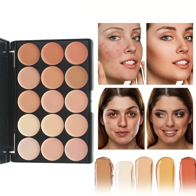 Tidesmit 15 color multifunction concealer palette shade swatches for full coverage of acne and dark circles