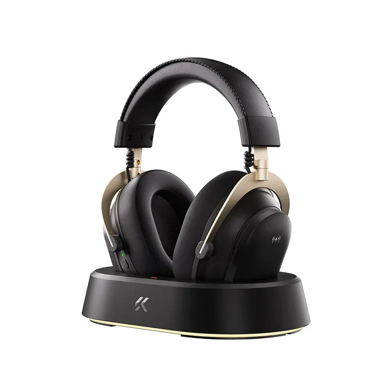 V9 Turbo Wireless Gaming Headset – Esports Audio by Tidesmit V9 Turbo Black gold Tidesmit