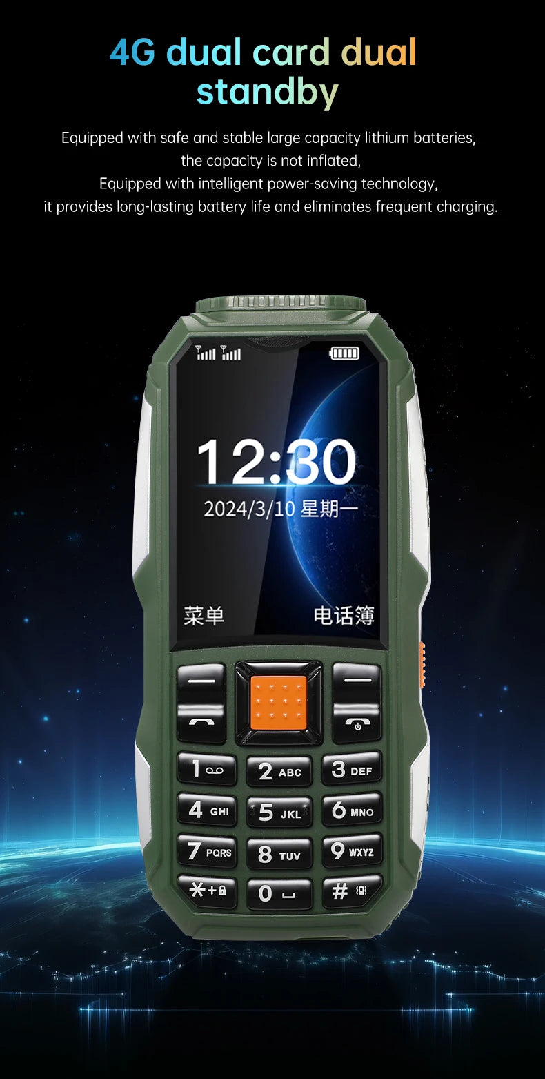 Durable Small Size Mini Rugged Outdoor Mobile Phone Push Button Battery FM Quick Dial Long Standby Two Flashlight Lound Sound