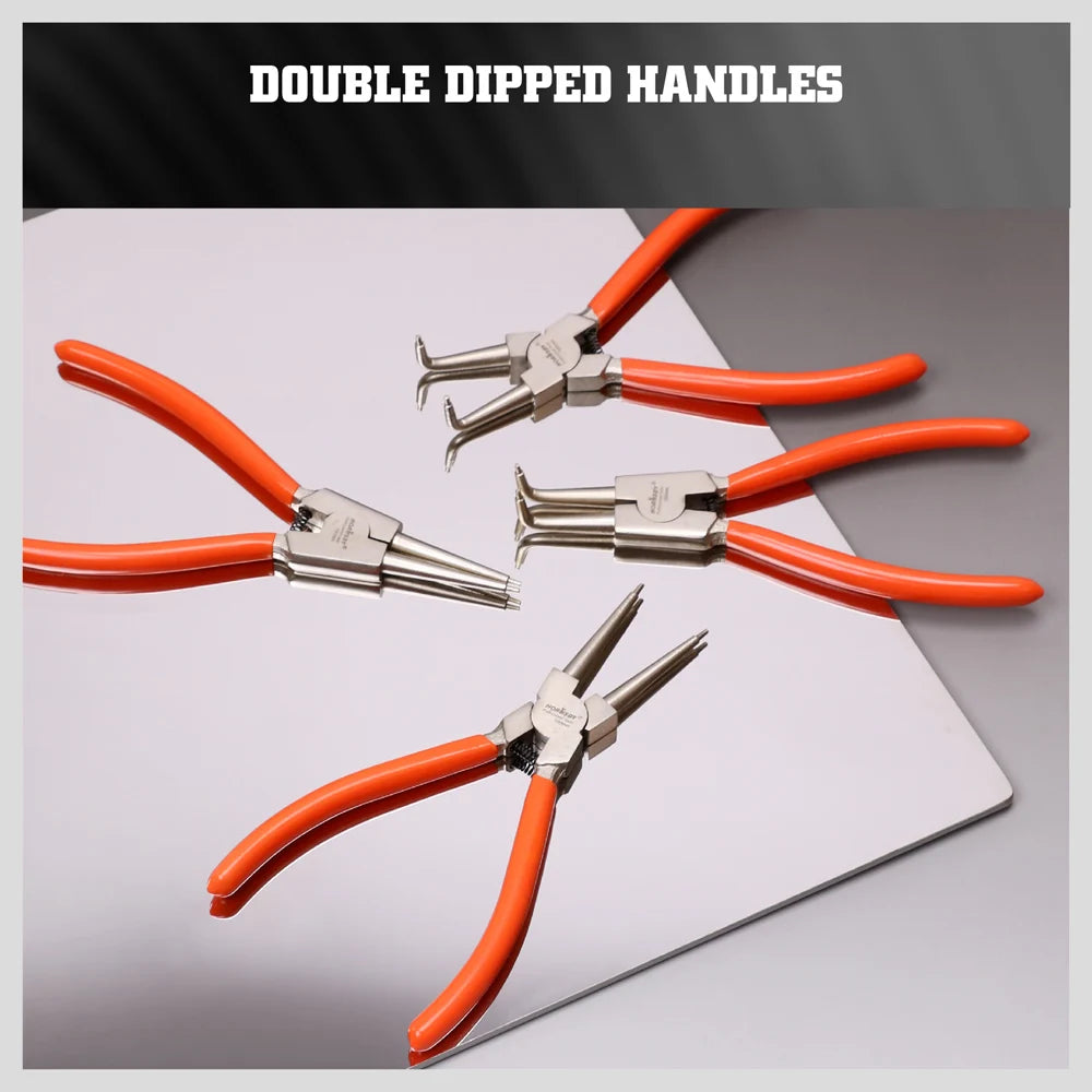 HORUSDY 4Pcs 7" Circlip Pliers Set Internal / External / Bent / Straight Ring Remove Tools