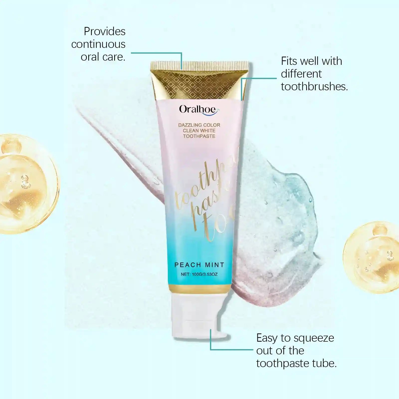 Tidesmit Radiant Whitening Toothpaste for deep stain removal and fresh mint breath for dazzling white teeth
