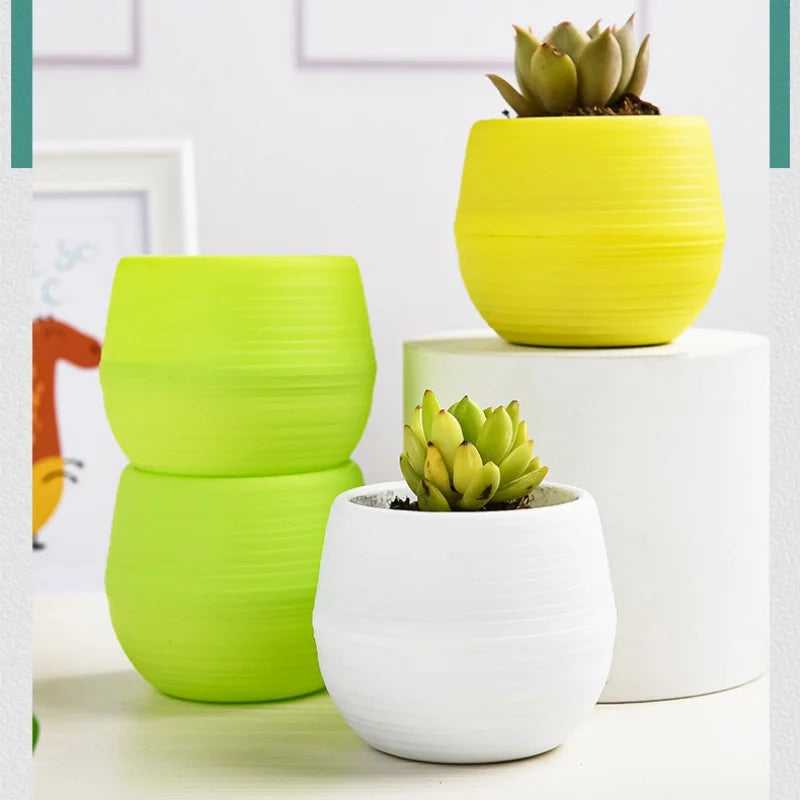 Flower Pot Set Plastic Color Breathable Mini Gardening Plant Tools Household Balcony Desktop Greenery Succulent Flowerpot