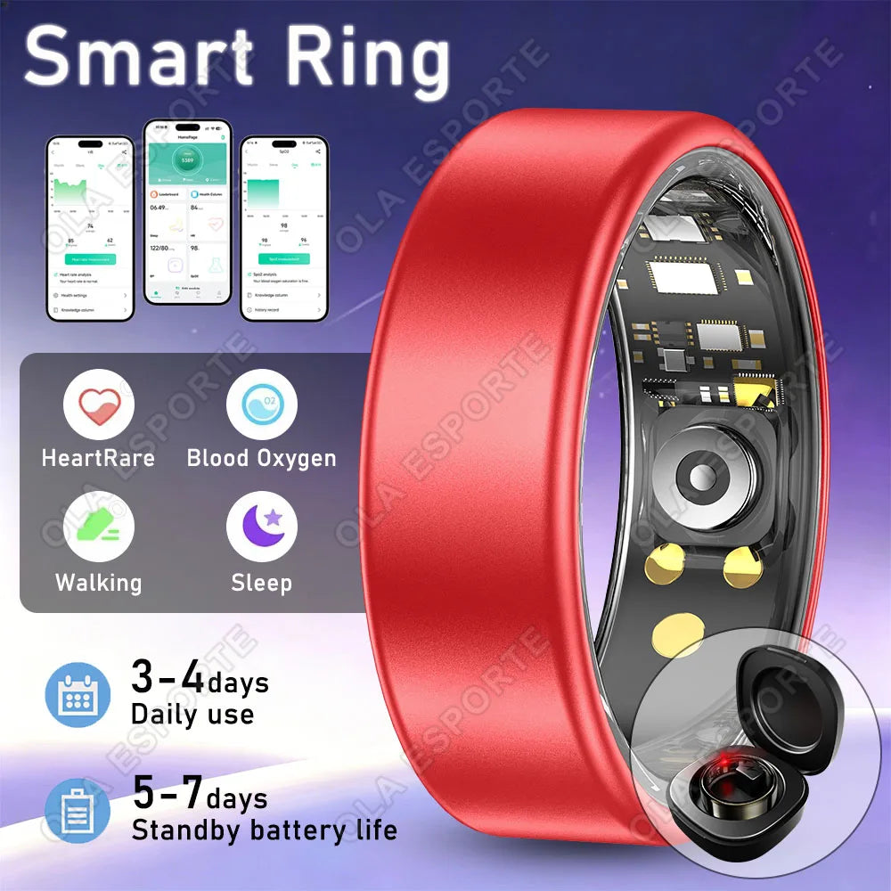 New Various Colors Available Smart Ring Bluetooth Heart Rate Sleep Monitoring Men Women Smartring Waterproof Health Sport Rings