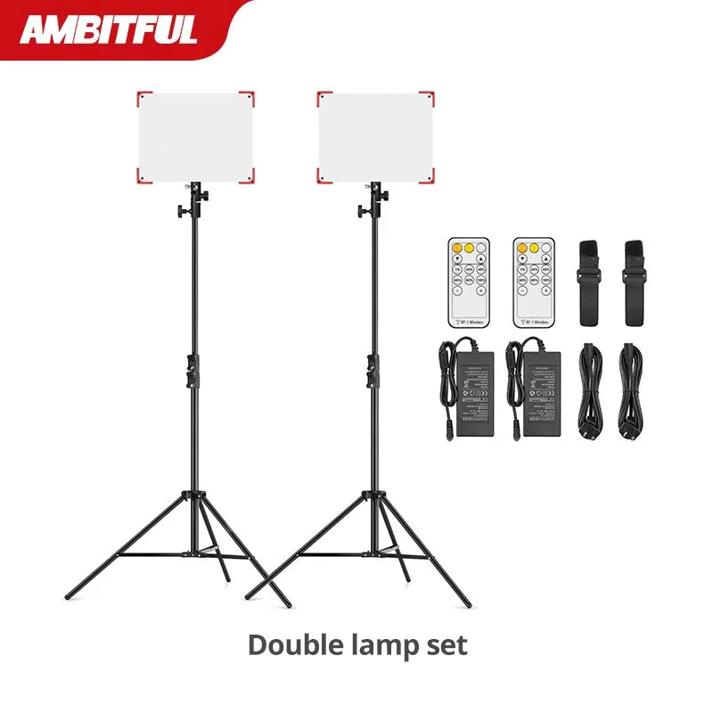 60W LED Video Light Panel | Adjustable Color Temperature Studio Kit Kit 6 Tidesmit