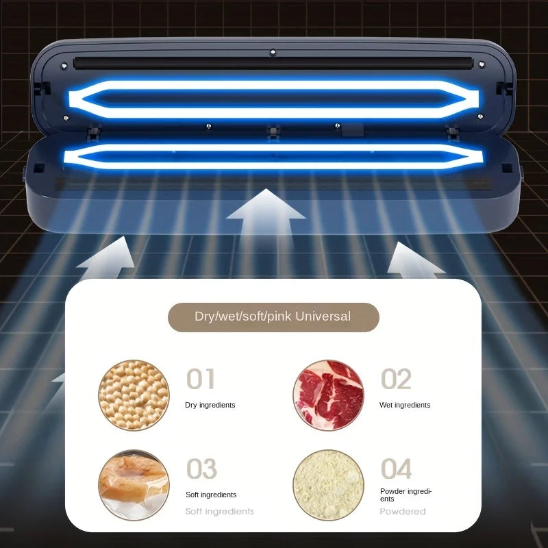 Automatic Vacuum Sealer Machine for Food Preservation Dry Wet Mode Vacuum Packer with 10pcs Bags Free Kitchen Sealing System