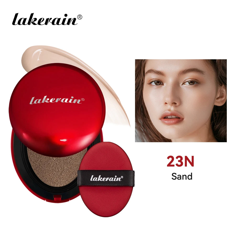Tidesmit Lakerain waterproof cushion foundation shade swatch for full coverage semi-matte natural face makeup
